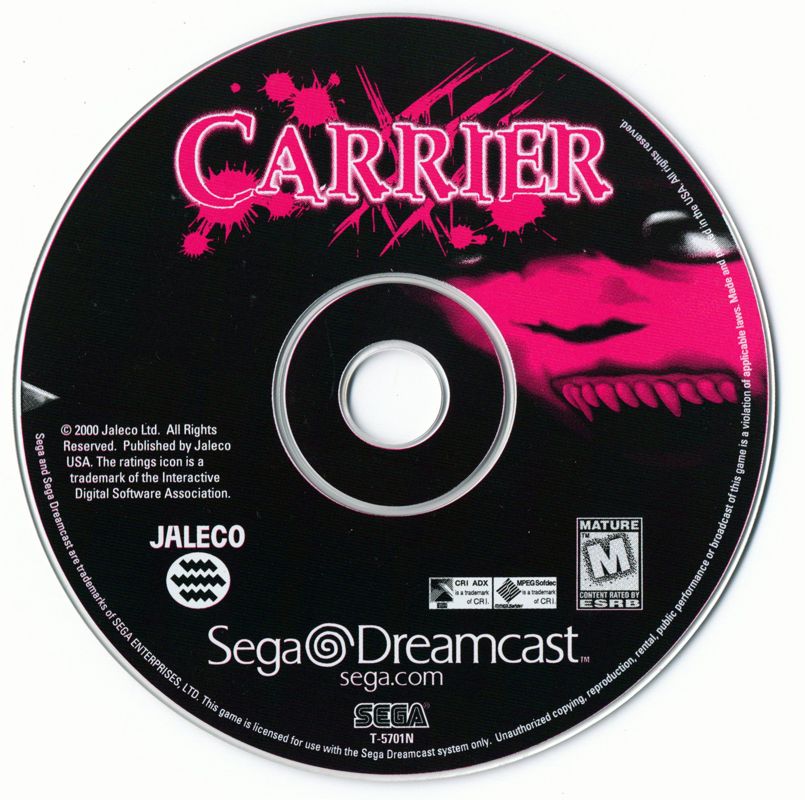 
Carrier | Dreamcast | game disc 1 of 1 | Data by MobyGames.com