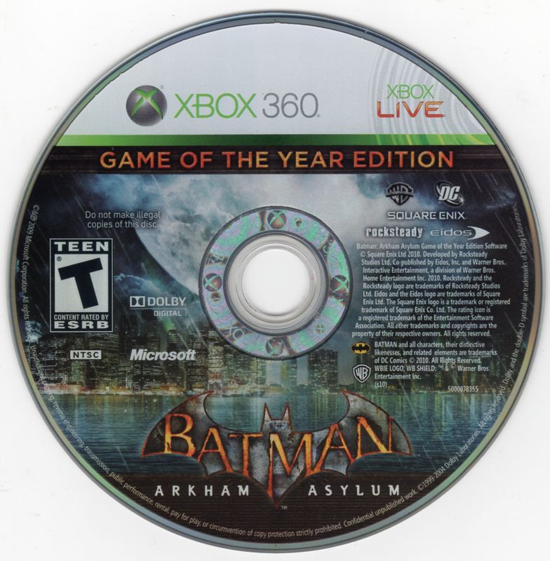 Batman: Arkham Asylum - Game of the Year Edition | Xbox 360 | physical media | region=North America | source-country=United States | zypher-v2 | moby-8be88467ba4a | Data by MobyGames.com