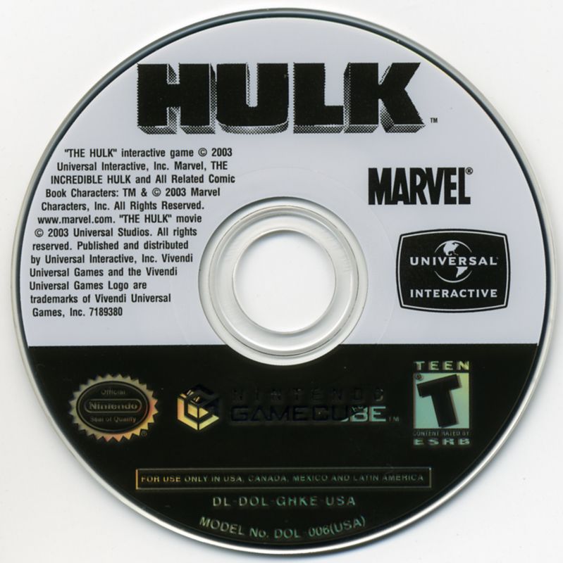 Hulk | GameCube | physical media | region=North America | source-country=United States | zypher-v2 | moby-2226ca483044 | Data by MobyGames.com