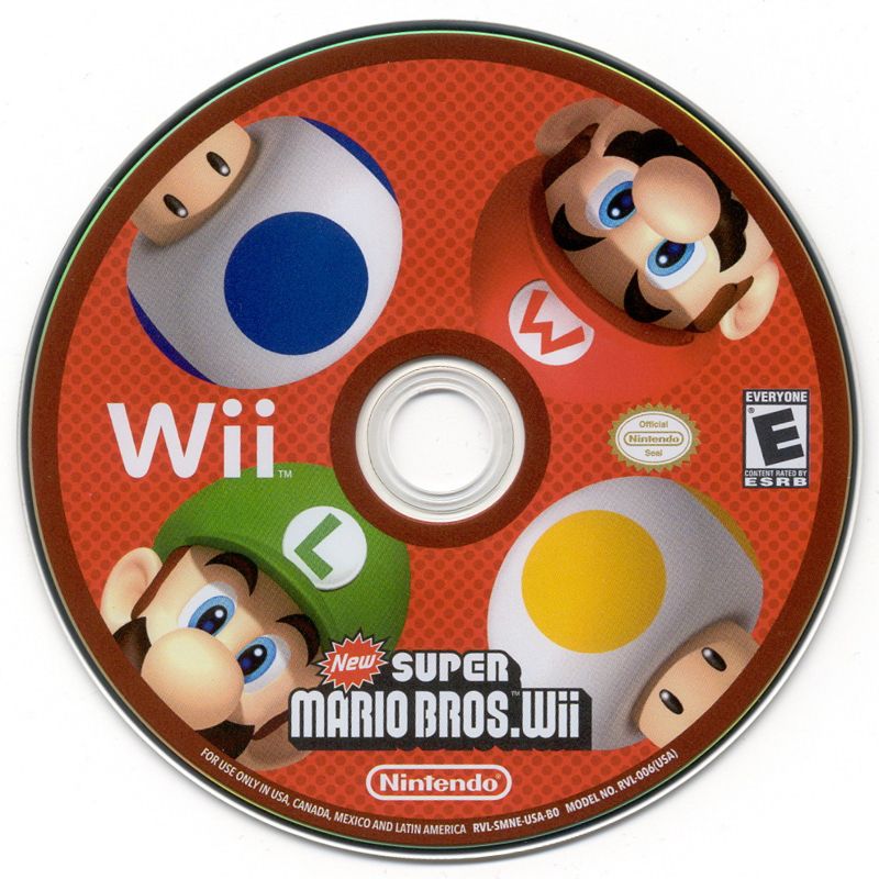 
New Super Mario Bros. Wii | Wii | physical media | Region: North America | source-country=Argentina,Brazil,Canada,Chile,Colombia,Mexico,Other,United States,Uruguay | Data by MobyGames.com