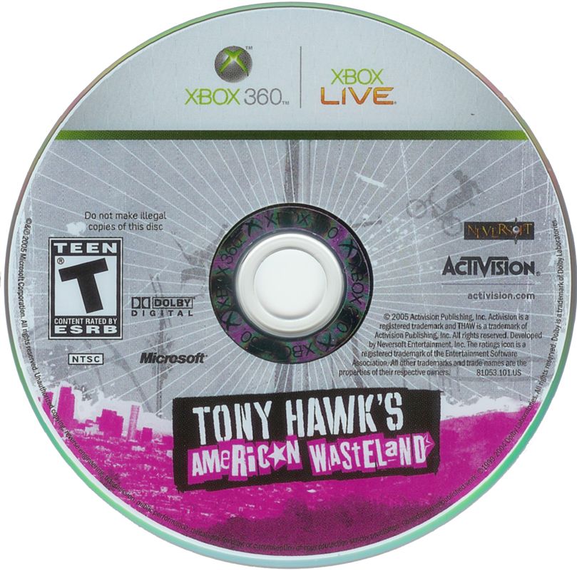 Tony Hawk's American Wasteland | Xbox 360 | physical media | region=North America | source-country=United States | zypher-v2 | moby-ce72c0578cf2 | Data by MobyGames.com