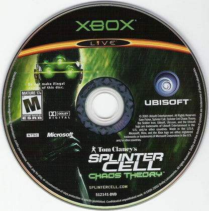 Tom Clancy's Splinter Cell: Chaos Theory | Xbox | physical media | region=North America | source-country=United States | zypher-v2 | moby-801775af4bc8 | Data by MobyGames.com
