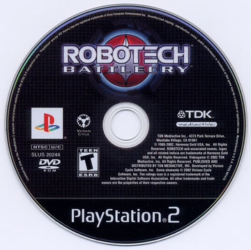 
Robotech: Battlecry | PlayStation 2 | physical media | Region: North America | source-country=Canada,United States | Data by MobyGames.com
