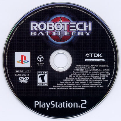 
Robotech: Battlecry | PlayStation 2 | physical media | Region: North America | source-country=Canada,United States | Data by MobyGames.com