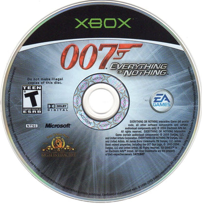 007: Everything or Nothing | Xbox | physical media | region=North America | source-country=United States | zypher-v2 | moby-24c1c7d69053 | Data by MobyGames.com