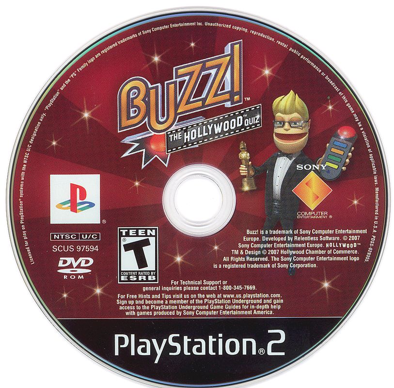 
Buzz! The Hollywood Quiz | PlayStation 2 | physical media | Region: North America | source-country=United States | Data by MobyGames.com