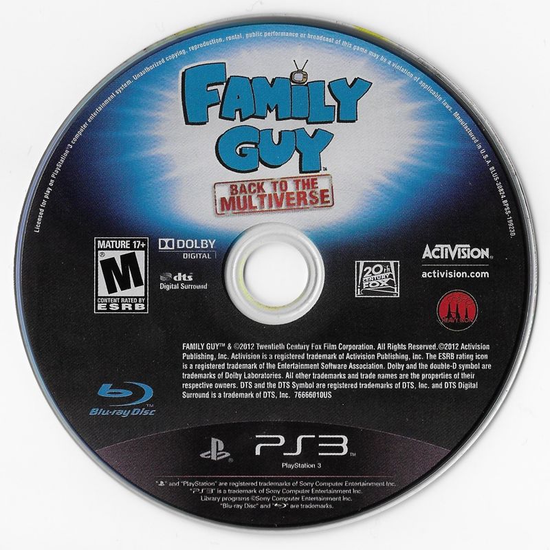 
Family Guy: Back to the Multiverse | PlayStation 3 | physical media | Region: North America | source-country=Canada,United States | Data by MobyGames.com