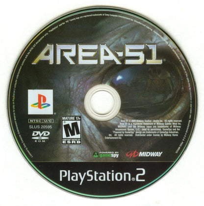 
Area-51 | PlayStation 2 | physical media | Region: North America | source-country=Canada,United States | Data by MobyGames.com