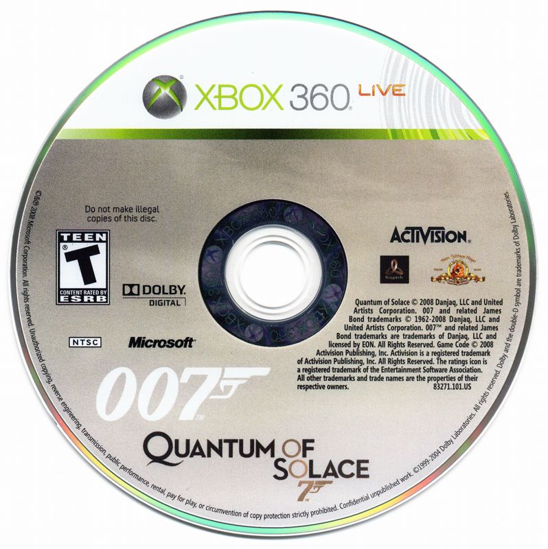 007: Quantum of Solace | Xbox 360 | physical media | region=North America | source-country=United States | zypher-v2 | moby-1468738502eb | Data by MobyGames.com