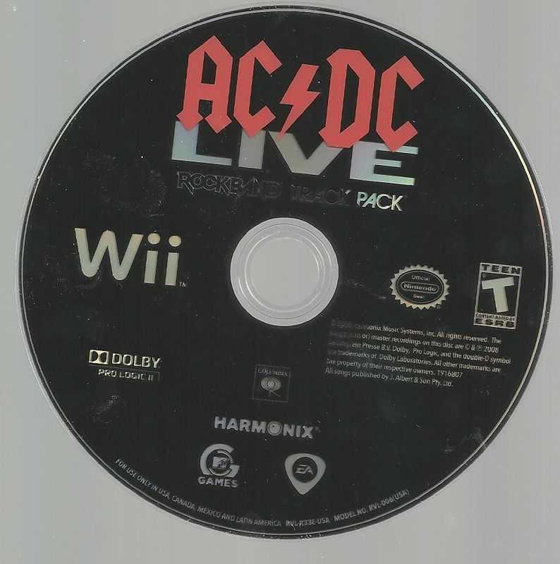AC/DC Live: Rock Band - Track Pack | Wii | physical media | region=North America | source-country=United States | zypher-v2 | moby-74e37ad03ab7 | Data by MobyGames.com