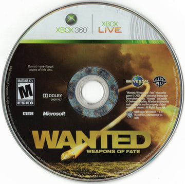 
Wanted: Weapons of Fate | Xbox 360 | physical media | Region: North America | source-country=United States | Data by MobyGames.com