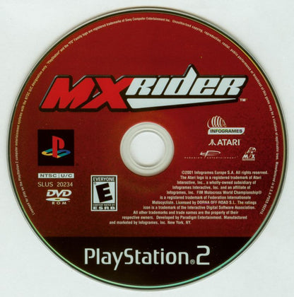 MXrider | PlayStation 2 | physical media | region=North America | source-country=Canada,United States | zypher-v2 | moby-b3b07163fa5f | Data by MobyGames.com