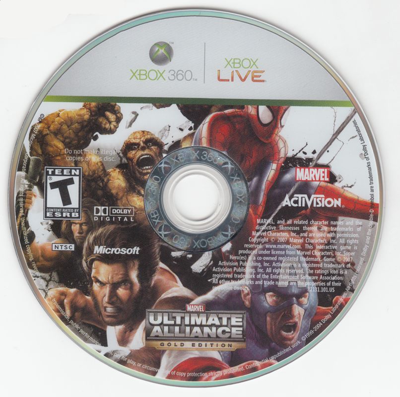Marvel Ultimate Alliance (Gold Edition) | Xbox 360 | physical media | Region: North America | source-country=Canada,United States | Data by MobyGames.com
