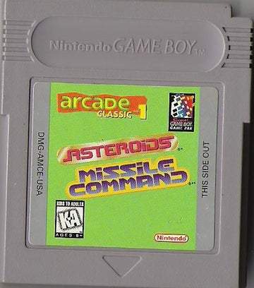 
Arcade Classic 1: Asteroids / Missile Command | Game Boy | physical media | Data by MobyGames.com