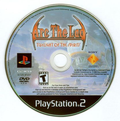 
Arc the Lad: Twilight of the Spirits | PlayStation 2 | physical media | Region: North America | source-country=Canada,United States | Data by MobyGames.com