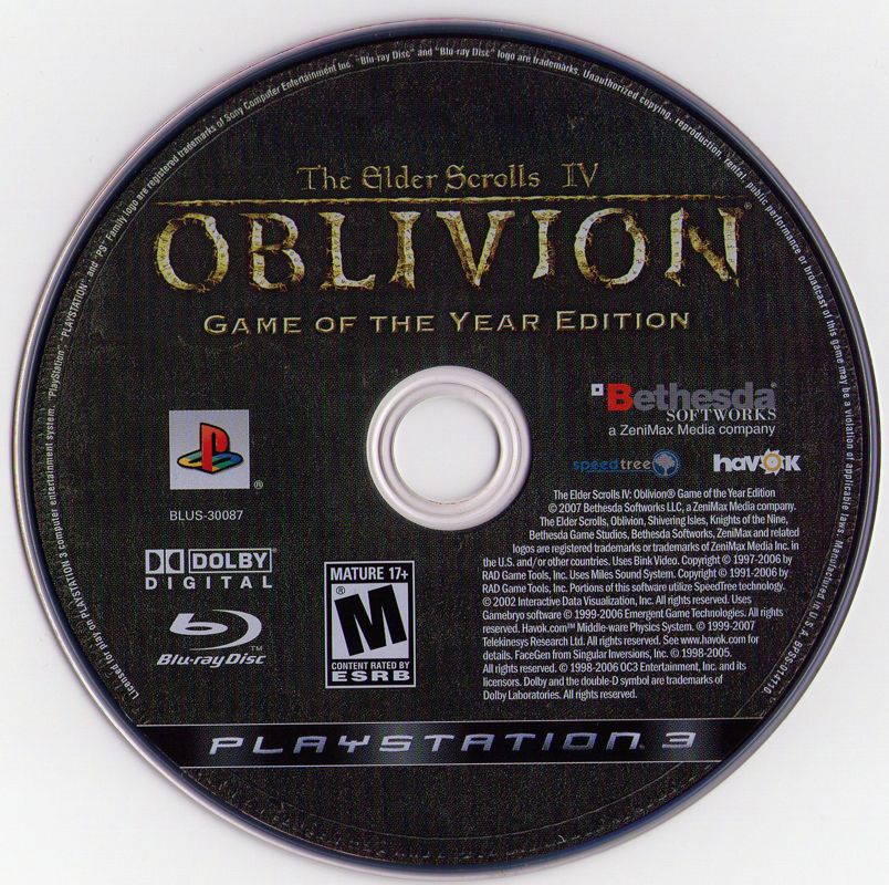The Elder Scrolls IV: Oblivion - Game of the Year Edition | PlayStation 3 | physical media | Data by MobyGames.com