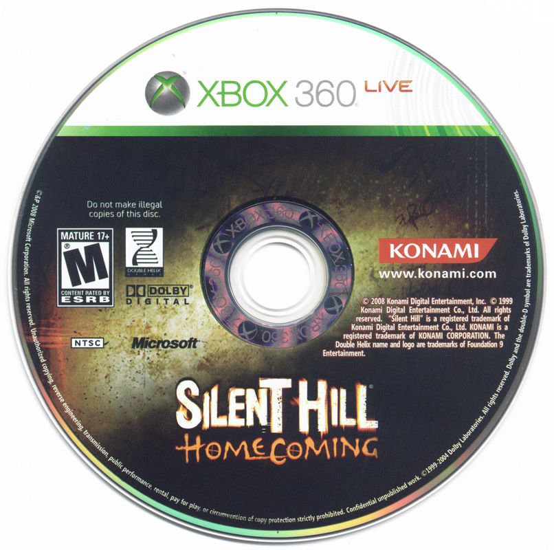 
Silent Hill: Homecoming | Xbox 360 | physical media | Region: North America | source-country=Canada,United States | Data by MobyGames.com