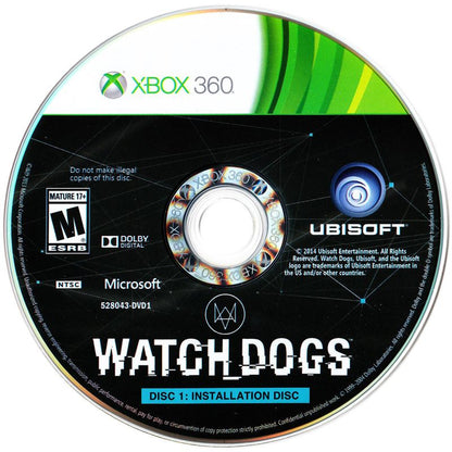 
Watch_Dogs | Xbox 360 | game disc 2 of 2 | Region: North America | source-country=Canada | Data by MobyGames.com