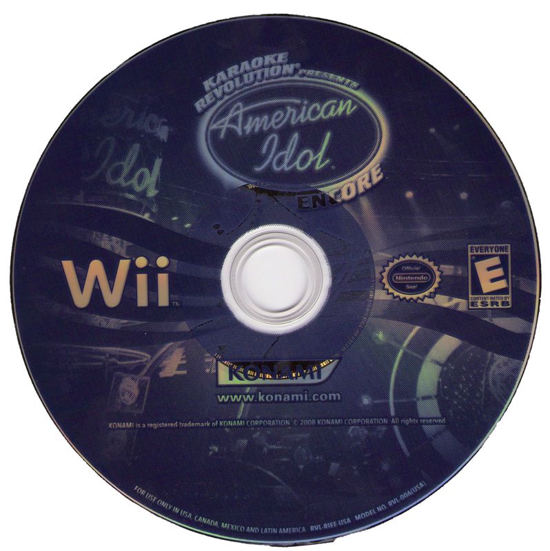 Karaoke Revolution Presents: American Idol - Encore | Wii | physical media | region=North America | source-country=Canada,Mexico,Other,United States | zypher-v2 | moby-8cc1ef5a1739 | Data by MobyGames.com