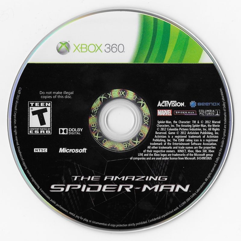 The Amazing Spider-Man | Xbox 360 | physical media | Region: North America | source-country=Canada,United States | Data by MobyGames.com