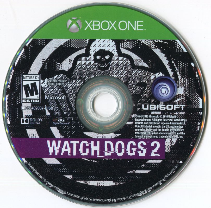 
Watch_Dogs 2 | Xbox One | physical media | Region: North America | source-country=United States | Data by MobyGames.com