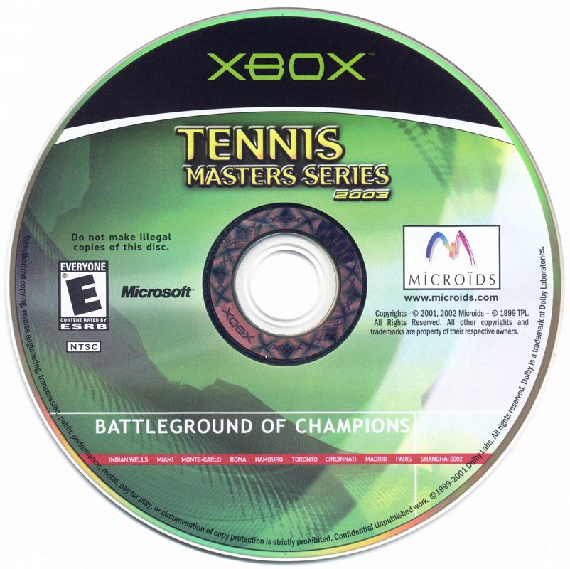 
Tennis Masters Series 2003 | Xbox | physical media | Data by MobyGames.com