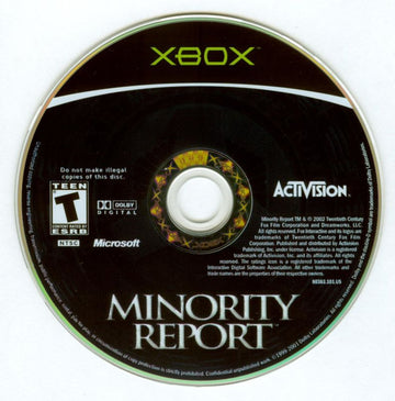 Minority Report: Everybody Runs | Xbox | physical media | region=North America | source-country=Canada,United States | zypher-v2 | moby-136146c296d9 | Data by MobyGames.com