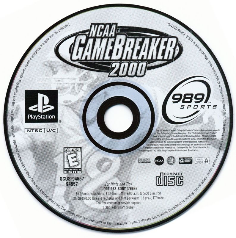 NCAA GameBreaker 2000 | PlayStation | physical media | Region: North America | source-country=United States | Data by MobyGames.com