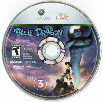 
Blue Dragon | Xbox 360 | game disc 3 of 3 | Region: North America | source-country=United States | Data by MobyGames.com