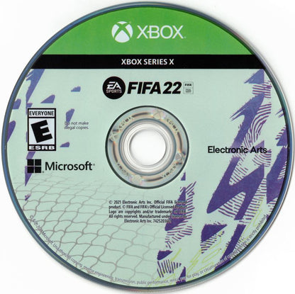 
FIFA 22 | Xbox Series | game disc 1 of 1 | Region: North America | source-country=Mexico,United States | Data by MobyGames.com