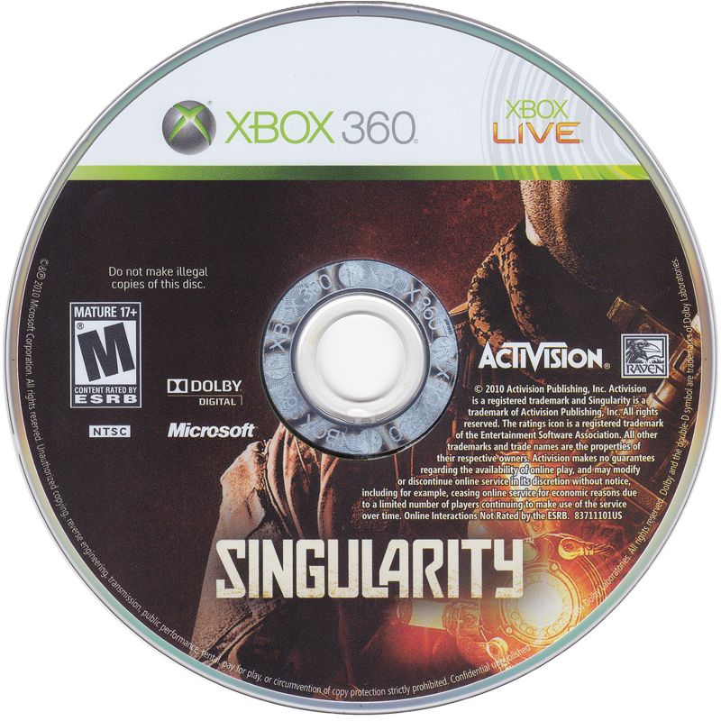 
Singularity | Xbox 360 | physical media | Data by MobyGames.com