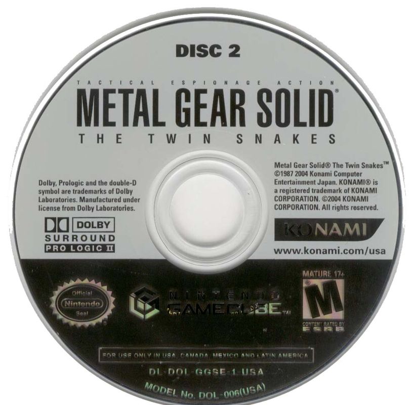 
Metal Gear Solid: The Twin Snakes | GameCube | game disc 2 of 2 | Data by MobyGames.com