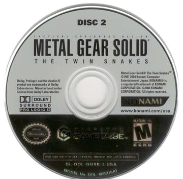 
Metal Gear Solid: The Twin Snakes | GameCube | game disc 2 of 2 | Data by MobyGames.com