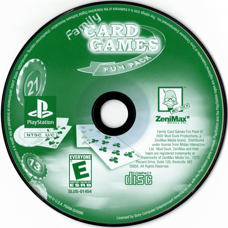 
Family Card Games Fun Pack | PlayStation | physical media | Data by MobyGames.com