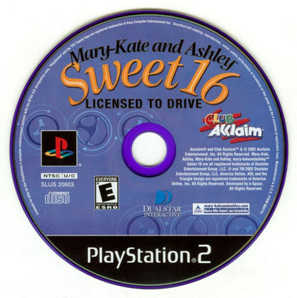 
Mary-Kate and Ashley: Sweet 16 - Licensed to Drive | PlayStation 2 | physical media | Data by MobyGames.com