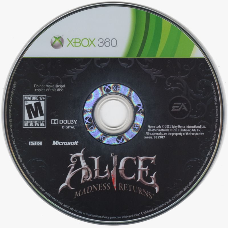 Alice: Madness Returns | Xbox 360 | physical media | region=North America | source-country=United States | zypher-v2 | moby-30e00e919e3d | Data by MobyGames.com