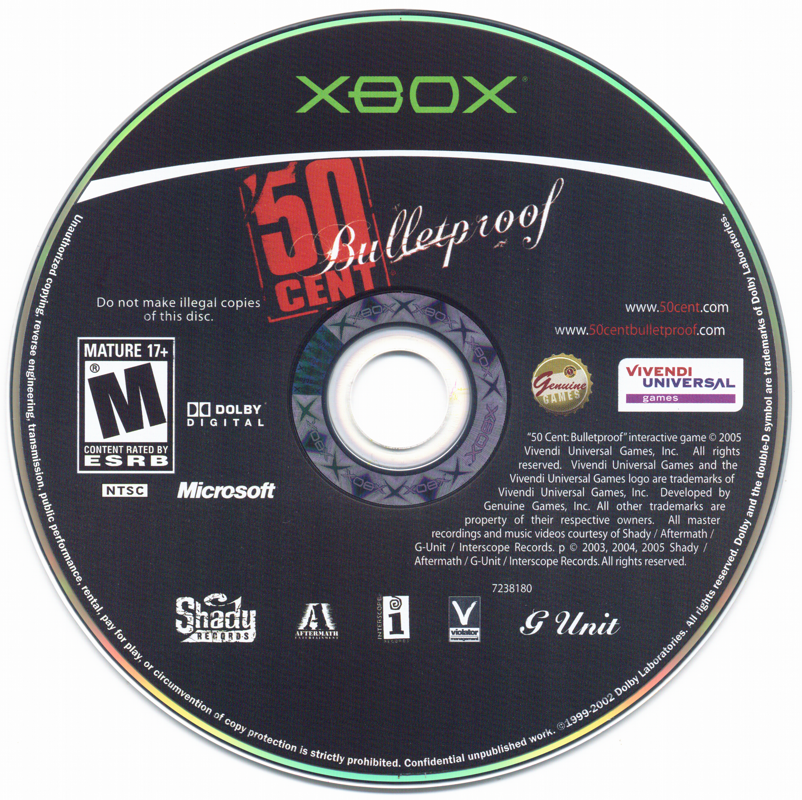 50 Cent: Bulletproof | Xbox | physical media | region=North America | source-country=United States | zypher-v2 | moby-79a83909effb | Data by MobyGames.com