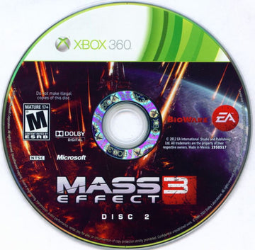 
Mass Effect 3 | Xbox 360 | game disc 2 of 2 | Region: North America | source-country=United States | Data by MobyGames.com