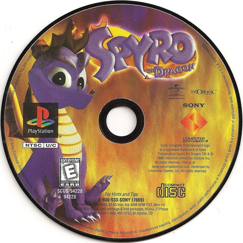Spyro the Dragon | PlayStation | physical media | Region: North America | source-country=United States | Data by MobyGames.com