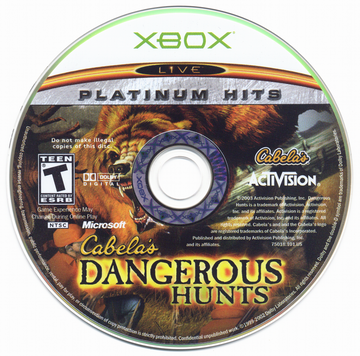 
Cabela's Dangerous Hunts | Xbox | physical media | Data by MobyGames.com
