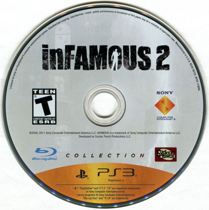 
inFAMOUS Collection | PlayStation 3 | game disc 2 of 2 | Region: North America | source-country=United States | Data by MobyGames.com
