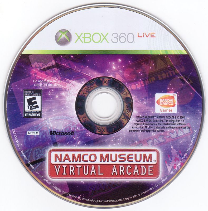 
Namco Museum: Virtual Arcade | Xbox 360 | physical media | Region: North America | source-country=Canada,United States | Data by MobyGames.com
