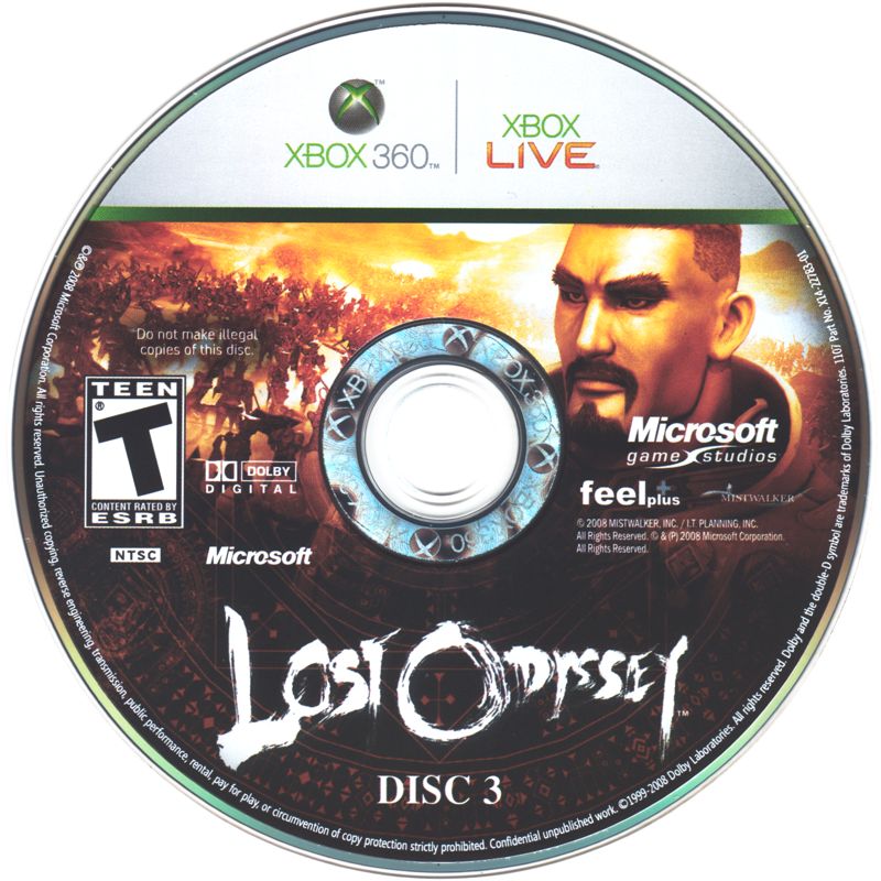 
Lost Odyssey | Xbox 360 | game disc 3 of 4 | Region: North America | source-country=United States | Data by MobyGames.com