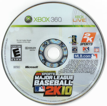 Major League Baseball 2K10 | Xbox 360 | physical media | region=North America | source-country=United States | zypher-v2 | moby-9c0209611c5a | Data by MobyGames.com