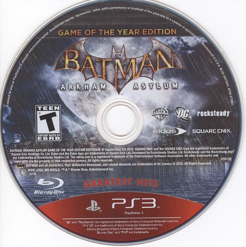 
Batman: Arkham Asylum - Game of the Year Edition | PlayStation 3 | physical media | Region: North America | source-country=United States | Data by MobyGames.com
