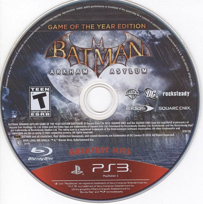 
Batman: Arkham Asylum - Game of the Year Edition | PlayStation 3 | physical media | Region: North America | source-country=United States | Data by MobyGames.com