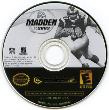 Madden NFL 2003 | GameCube | physical media | region=North America | source-country=Canada,United States | zypher-v2 | moby-73b1df5d3d37 | Data by MobyGames.com