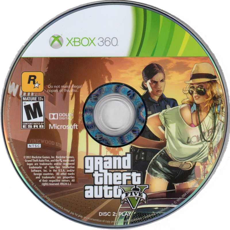 
Grand Theft Auto V | Xbox 360 | game disc 2 of 2 | Data by MobyGames.com