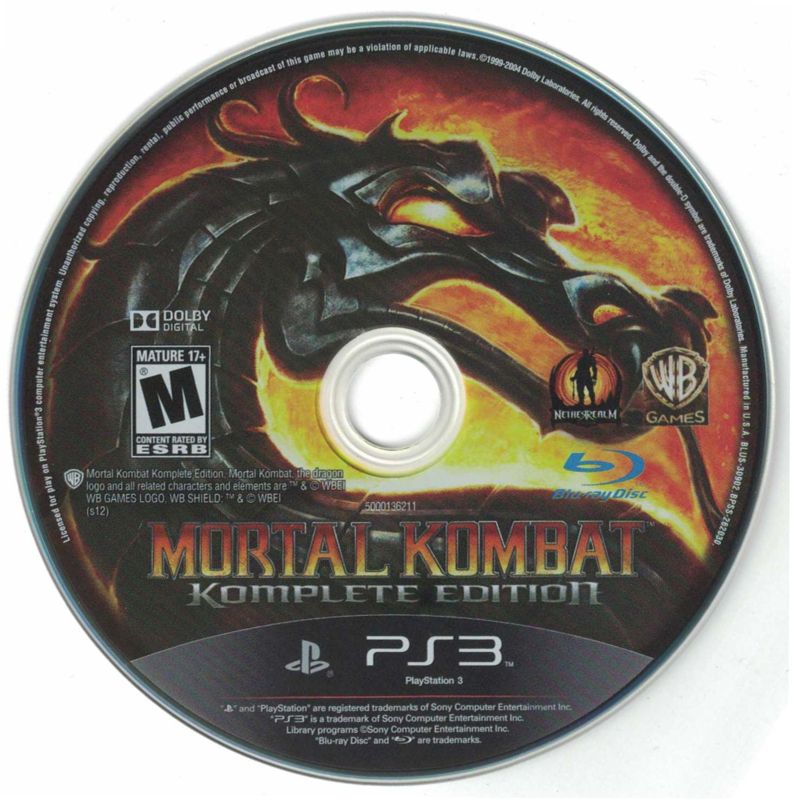 Mortal Kombat: Komplete Edition | PlayStation 3 | physical media | Region: North America | source-country=United States | Data by MobyGames.com