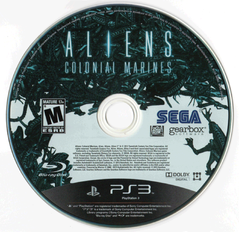 Aliens: Colonial Marines | PlayStation 3 | physical media | Region: North America | source-country=United States | Data by MobyGames.com